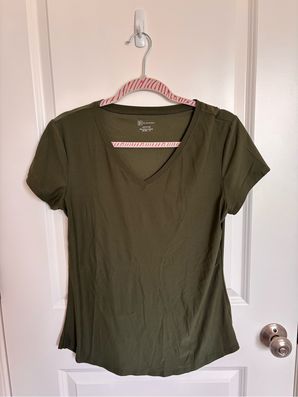 No Boundaries Olive Green V-Neck Tee